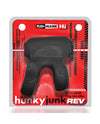 Hunkyjunk Revhammer Shaft Vibe Ring - Tar Ice w/Red Vibe