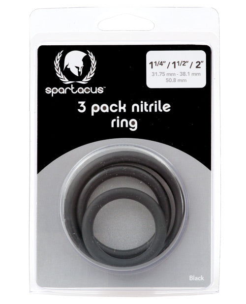 Spartacus Nitrile Cock Ring Set - Assorted Colors