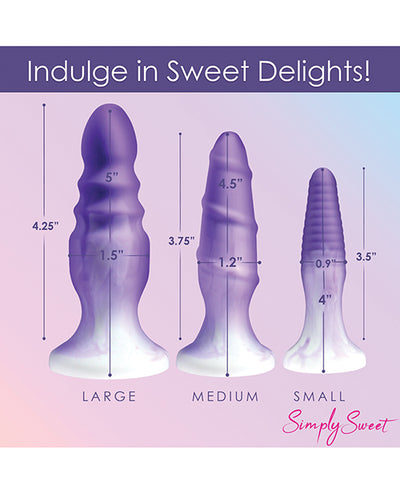 Curve Toys Simply Sweet Silicone Butt Plug Set - Purple