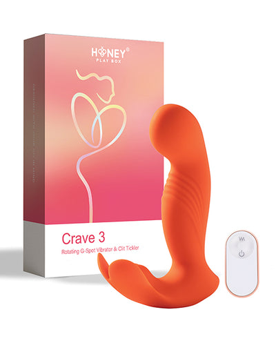 Crave 3 G-Spot Vibrator with Rotating Massage Head & Clit Tickler - Orange
