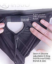 Shots Ouch Vibrating Strap On High-Cut Brief - Black M/L