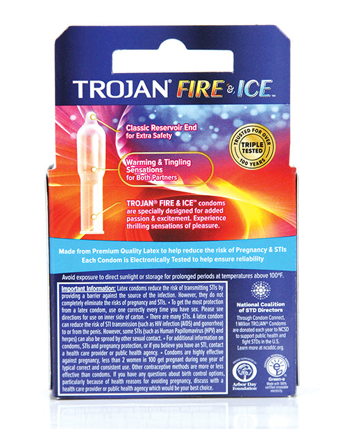 Trojan Fire & Ice Condoms - Box of 3