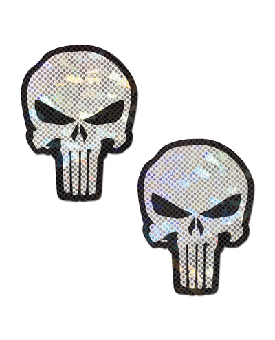 Pastease Glittering Punisher Skull - White/Black O/S
