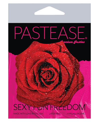 Pastease Glitter Velvet Blooming Rose - Red O/S