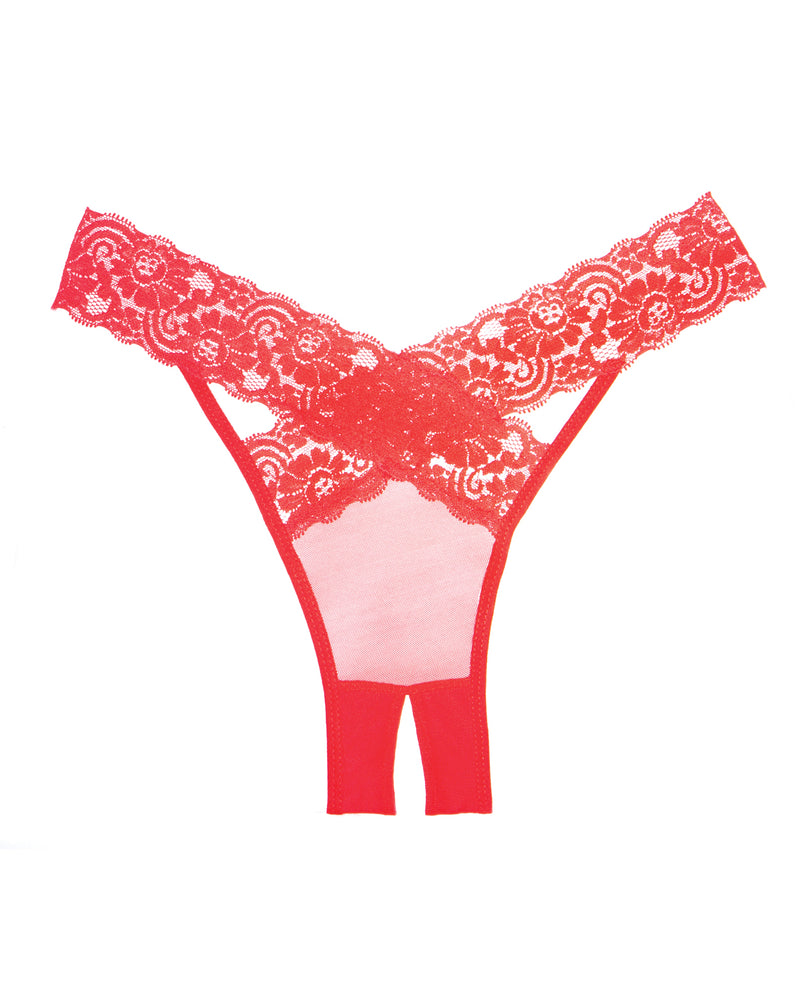 '=Adore Sheer & Lace Desire Panty Red O/S