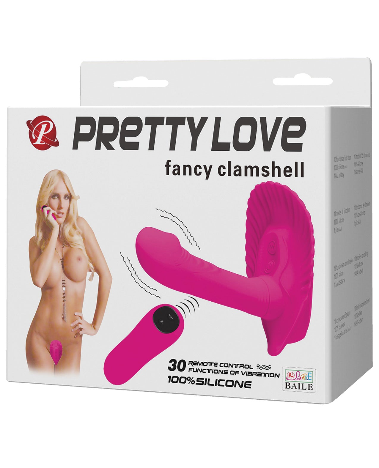 Pretty Love Fancy Remote Control Clamshell - 30 Function Fuchsia