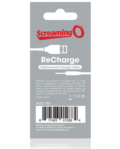 Screaming O Recharge Charging Cable - White