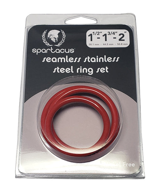 Spartacus Seamless Stainless Steel C-Ring - Red Pack of 3