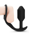 b-Vibe Snug & Tug Weighted Silicone & Penis Ring - 128 g Black