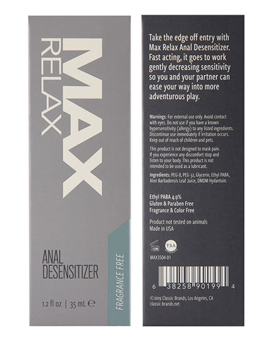 Max Relax Anal Desensitizer