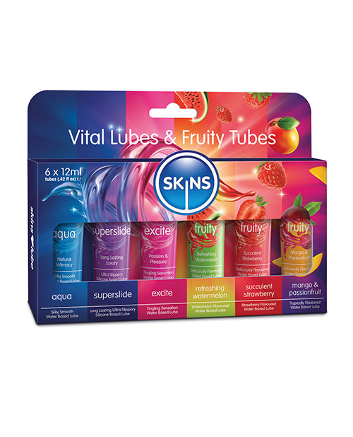 Skins Vital Lubes & Fruity Tubes - 12 ml Tubes Pack of 6