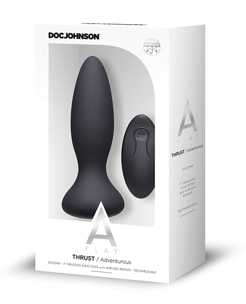 A Play Thrust Adventurous Rechargeable Silicone Anal Plug w/Remote