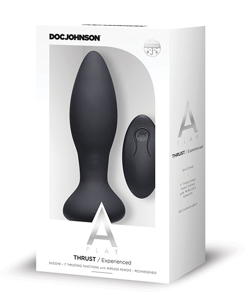 A Play Thrust Experienced Rechargeable Silicone Anal Plug w/Remote - Assorted Colors