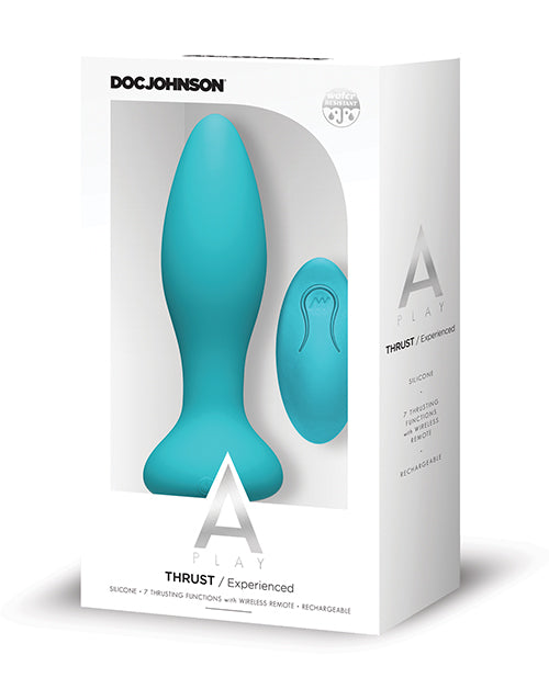 A Play Thrust Experienced Rechargeable Silicone Anal Plug w/Remote - Assorted Colors