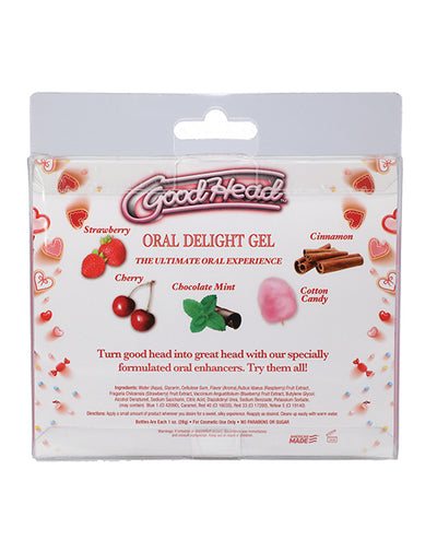 GoodHead Oral Delight Gel Pack - 1 oz Strawberry/Cherry/Cotton Candy/Chocolate Mint/Cinnamon