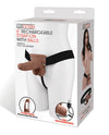 Lux Fetish 6" Rechargeable Strap On w/Balls - Brown