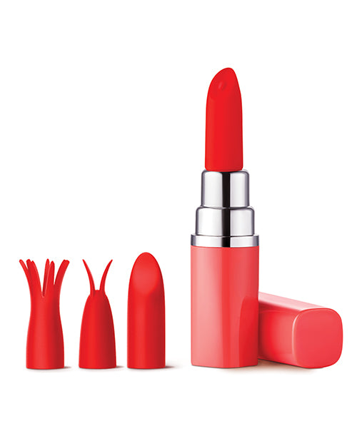 Luv Inc. Lipstick Vibrator w/4 Heads - Coral