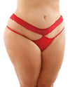 Bottoms Up Ren Microfiber Bikini Panty w/Lace Waist Red QN