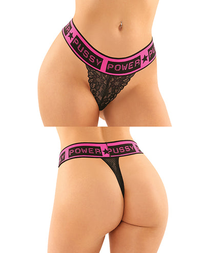 Vibes Buddy Pack Pussy Power Micro Brief & Lace Thong Pnk/Blk L/XL