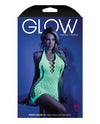 Glow Black Light Net Halter Dress Neon Green O/S