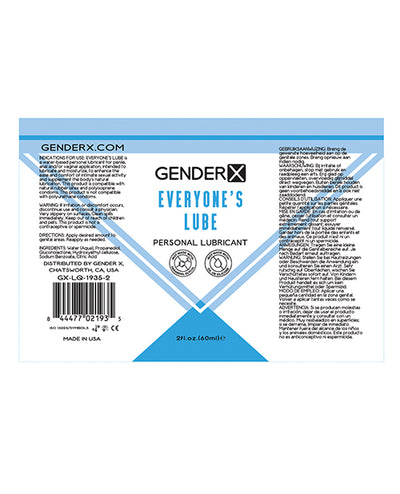 Gender X Flavored Lube - 2 oz Everyone's