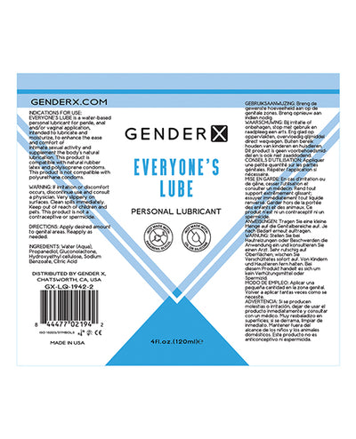 Gender X Flavored Lube - 4 oz Everyone's