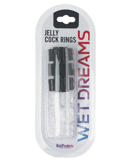 Hung Pleasure Stars Jelly Cock Rings - Black/Clear