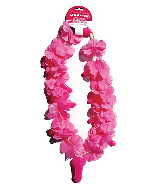 Light Up Flower Pecker Necklace - Pink