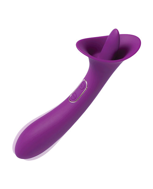 =Adele Clit Licking Tongue Vibrator w/ G Spot Stimulator - Purple