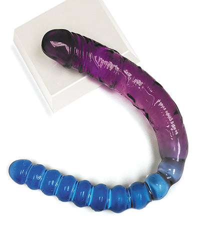 Shades Jelly TPR Gradient Double Dong - Blue/Violet
