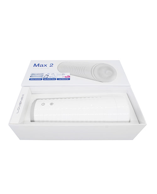 Lovense Max 2 Rechargeable Male Masturbator w/ White Case - Clear Sleeve