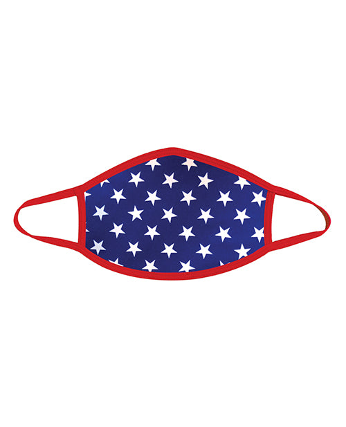Neva Nude Murica USA Blue Star Mask w/100% Cotton Liner Red MD