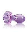 Crystal Flower Butt Plug - Purple