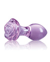 Crystal Rose Butt Plug - Purple