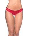 Crotchless Thong w/Pearls - Red