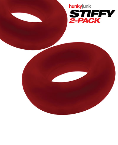 Hunky Junk Stiffy 2 Pack Cockrings - Cherry Ice