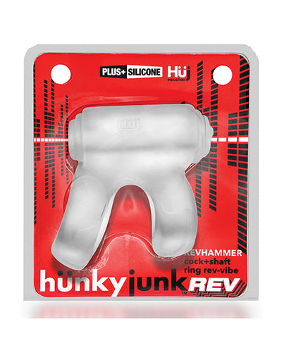 Hunkyjunk Revhammer Shaft Vibe Ring - Clear Ice w/Blue Vibe