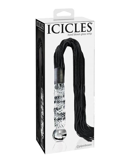 Icicles No. 38 Hand Blown Glass Handled Whip - Clear