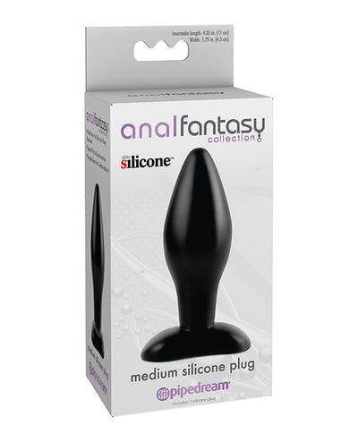 Anal Fantasy Collection Medium Silicone Plug - Black