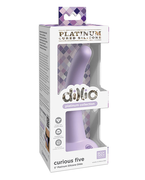 Dillio Platinum 5" Curious Five Silicone Dildo - Purple