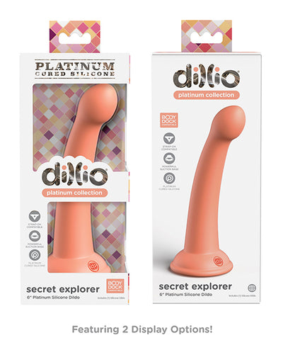 Dillio Platinum 6" Secret Explorer Silicone Dildo - Peach