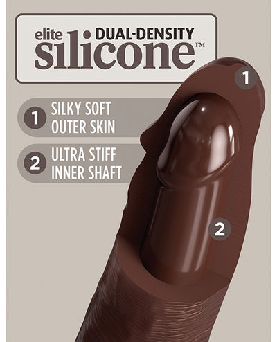 King Cock Elite 7" Dual Density Silicone Cock - Brown