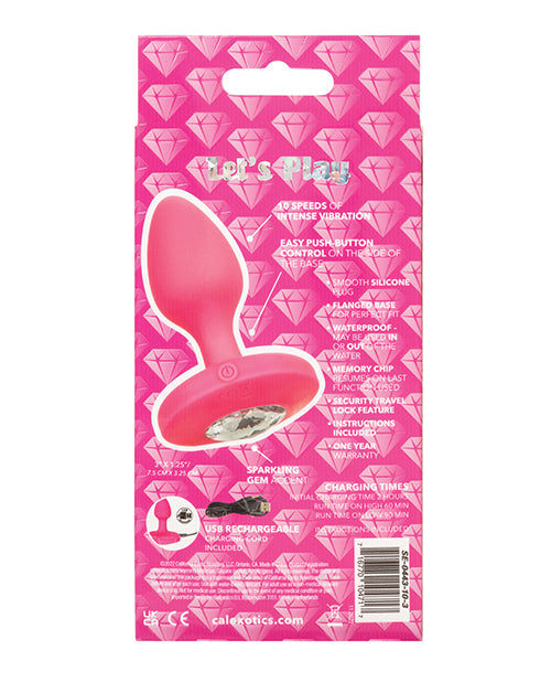 Cheeky Gems Medium Rechargeable Vibrating Probe - Pink