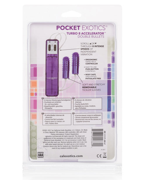 Pocket Exotics Turbo 8 Accelerator Double Bullets - Purple