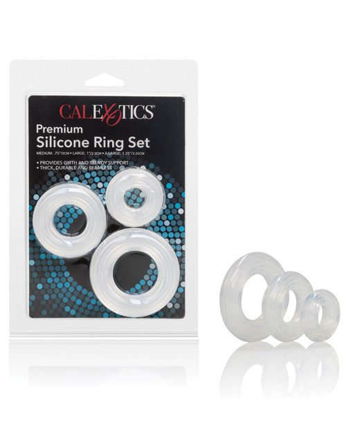 Premium Silicone Ring Set Pack of 3 - Clear