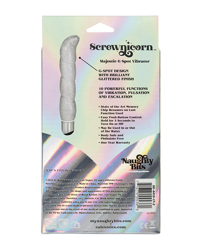 Naughty Bits Screwnicorn Majestic G-Spot Vibrator - Silver