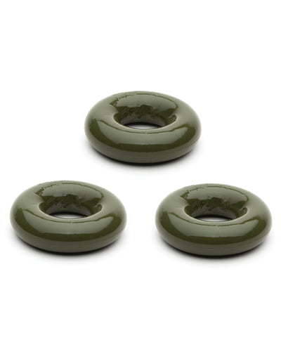 Sport Fucker Chubby Cockring Pack of 3 - Army Green