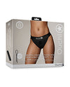 Shots Ouch Vibrating Strap On Thong w/Removable Rear Straps - Black M/L