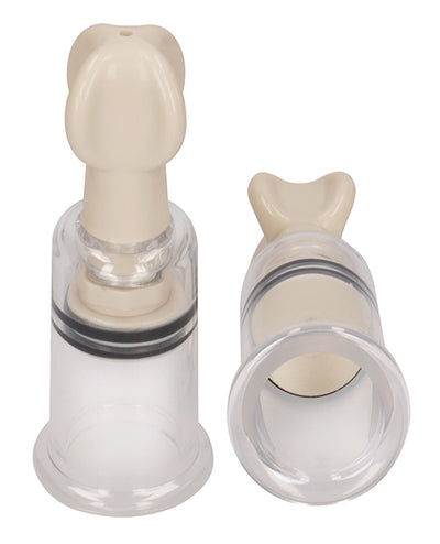 Shots Pumped Nipple Suction Set - Small Clear
