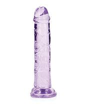 Shots RealRock Crystal Clear 6" Straight Dildo w/Suction Cup - Purple